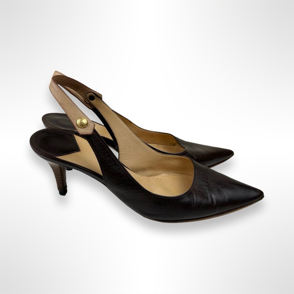 LOUIS VUITTON Y2K pointed toe slingback heels